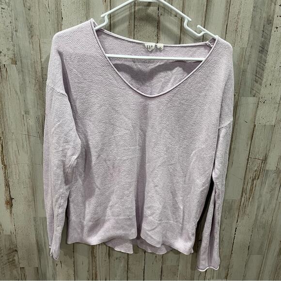 Gap Textured V-Neck Pullover Sweater French Lilac Purple Womens Medium 419070 - Picture 1 of 7